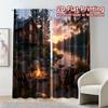 2pcs, 2D FLAT PRINTING Curtains (Without Rod) Cabin Serenity Popular Popular Curtain Machine Washable Fabric Curtains Versatile