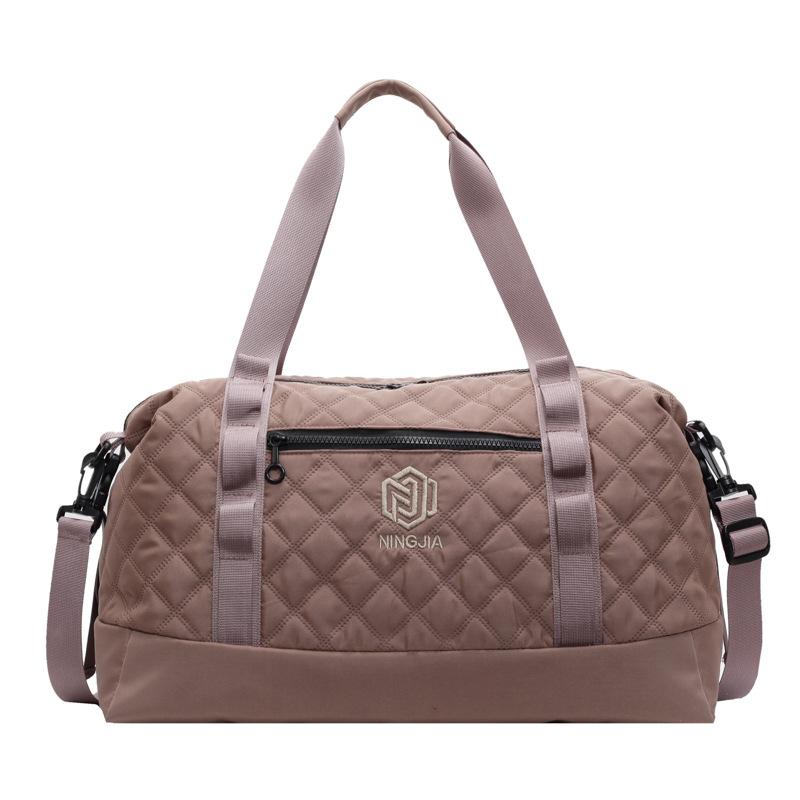 Rhombus boarding model, women's simple foreign gas dry and wet separation sports fitness bag, portable pull rod travel bag