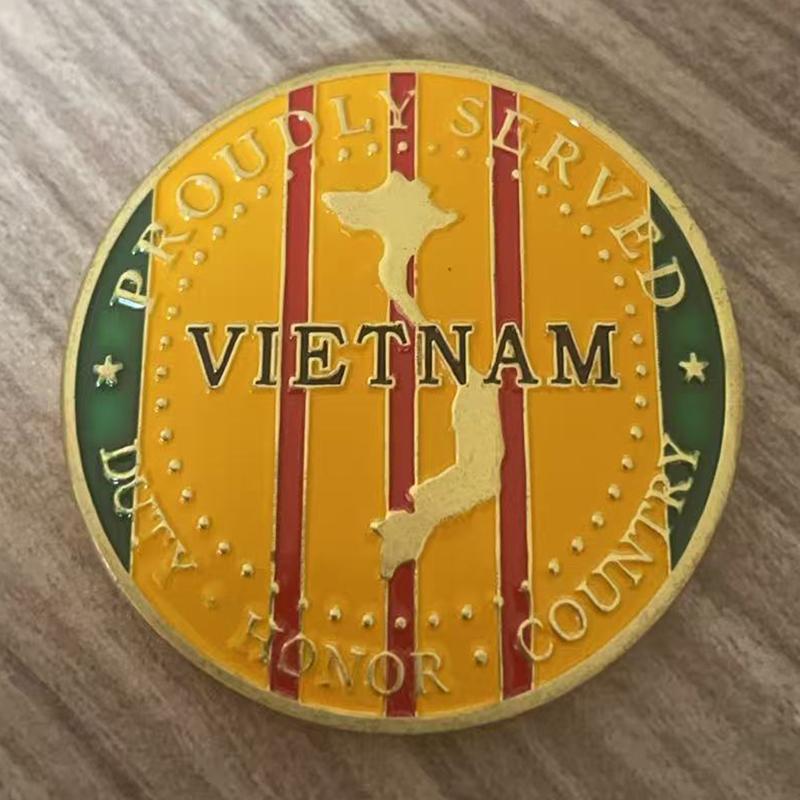 

United States Marine Corps Vietnam War Challenge Coin Proudly Served Gold Plated Souvenirs and Gifts Home Decorations светло-зеленый