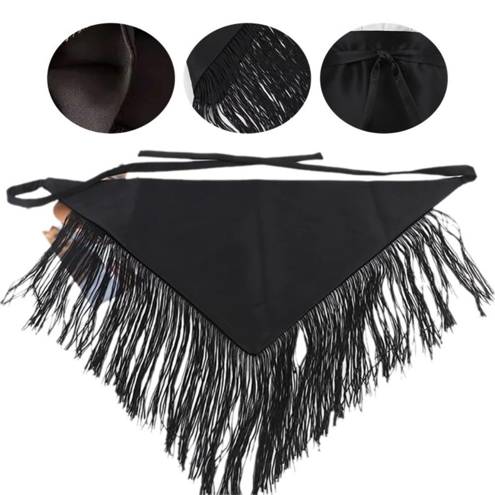 Retro Wide Belt Waist Belt Tassels Triangle Shape Hip Scarf Dance Belt Women