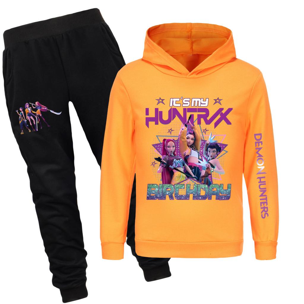 

5001x Детский комплект одежды для девочек: худи, брюки и штаны с принтом Руми, Зои и Миры. 160cm оранжевый