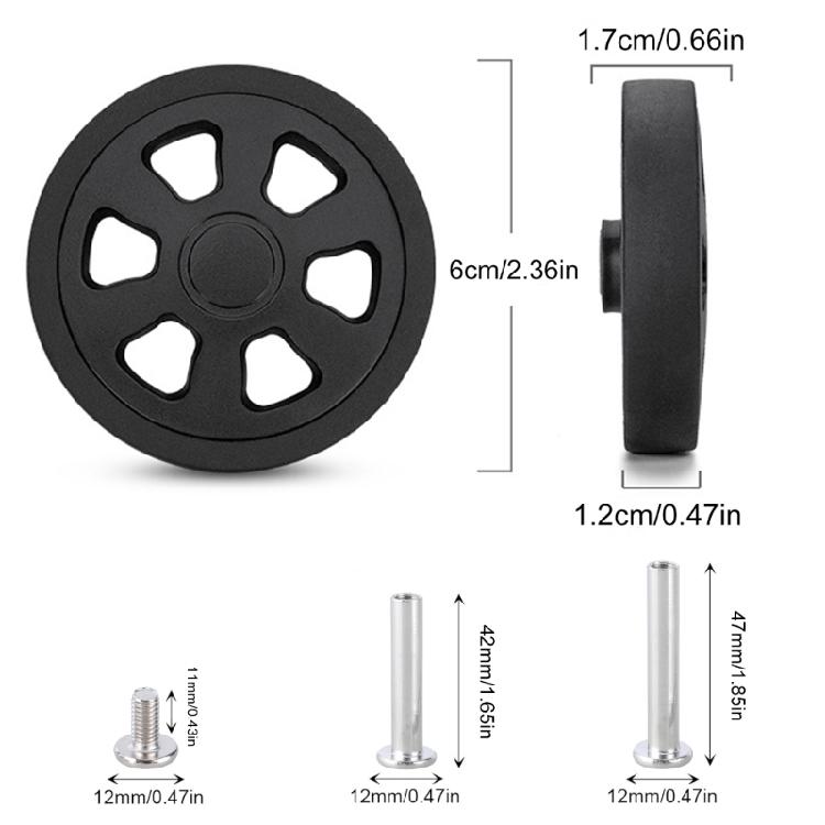 8Pcs 60x12mm Suitcase Wheels Luggages Double Wheels Swivels Castors Repair Kits Easy to Install for Replacement Luggages