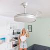 Ceiling Fan - Silteez - InnovaGoods - LED Light - 4 Retractable Blades - 80 W
