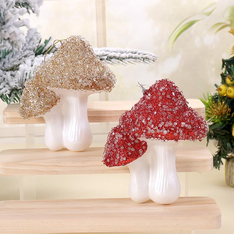 Christmas Mushroom Pendant Desktop Decoration Ornament for Tree Hanging