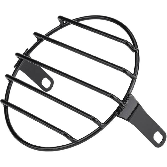 

Motorcycle Headlight Grill 65in Side Mount Round Cover Direct Fit for Cruiser Chopper Bobber Custom Bike Iron Construction Retro Easy Installation чёрный