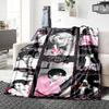 Pink Black Fashion Blanket Soft Throw Blanket For Home Bedroom Bed Sofa Travel Office Solid Christmas Blanket