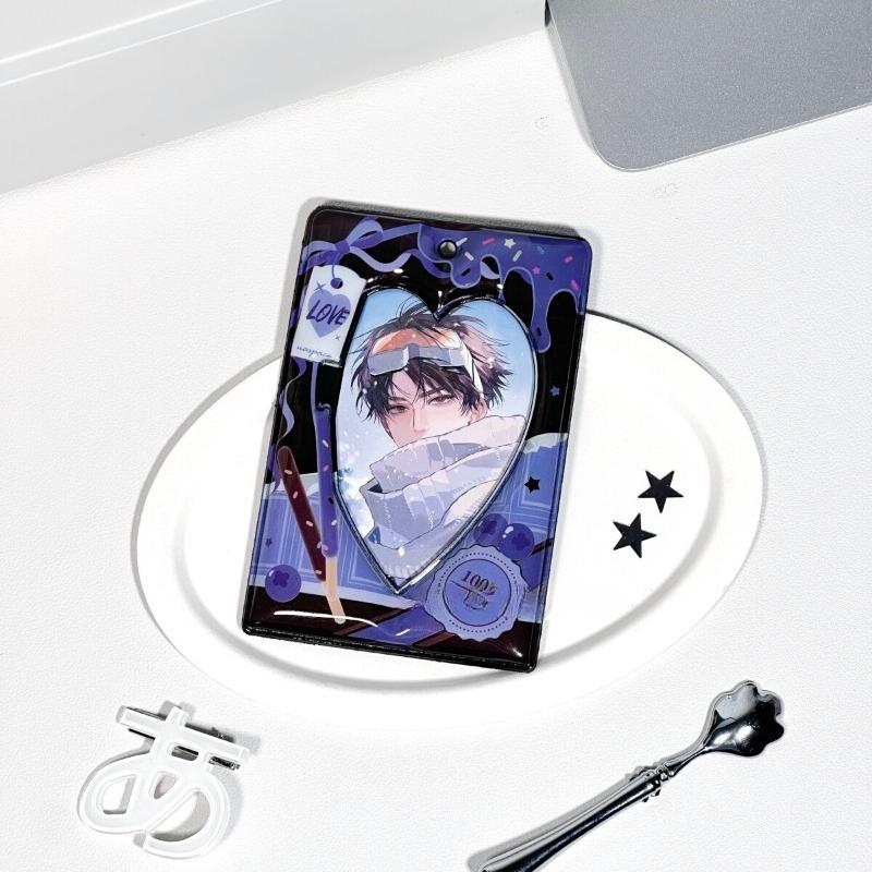 Älska Choklad PVC-Korthållare med Kedja 3 Tum Kpop Fotokortsfickor Kreativ Fotoram Skyddsfodral Kawaii Gåvor 2025