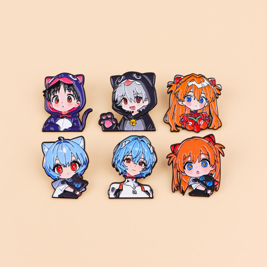 Evangelion Enamel Pins Anime Hina Asuka Figures Brooch Lapel Pin Badge On Backpack Clothing Accessories Fashion Jewelry Gifts
