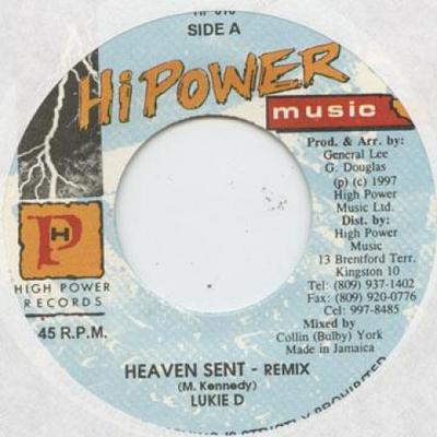 7inch Record LUKIE D  Heaven Sent Remix HP016 Hi Power 1997 Jamaica Reggae Ska  Dub Used