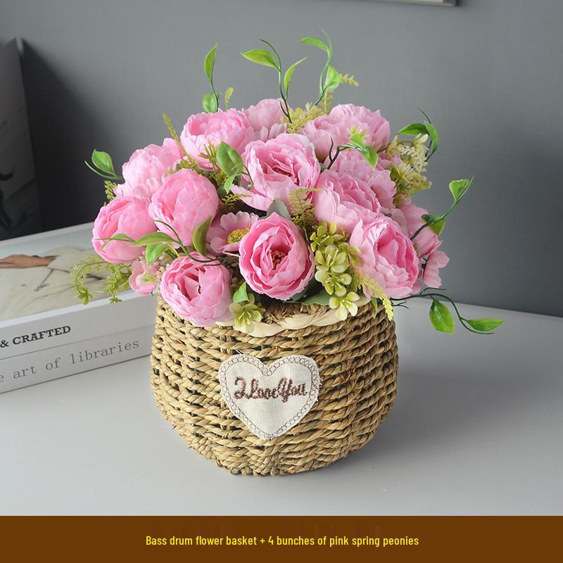 Handcrafted Willow Wicker Flower Basket for Dried Arrangements and Succulents