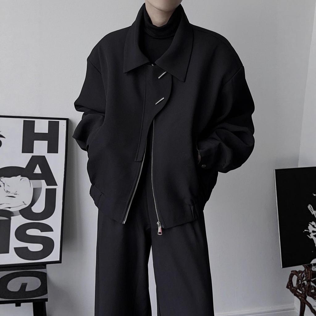 Men's American Style Wide Shoulder Flight Jacket - Spring/Autumn Korean Simple Loose Casual Outerwear