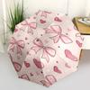 Pink Bow and Heart Patterned Automatic Opening Folding Umbrella with 8 Bone Iron Frame,Suitable for Fans,Travelers,Daily Use,and Festive