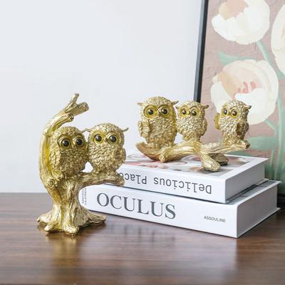 Desktop Decoration Resin Owl Ornament Creative Simulated Animal Statue Vivid Cute Miniature Figurine Sculpture Tabletop
