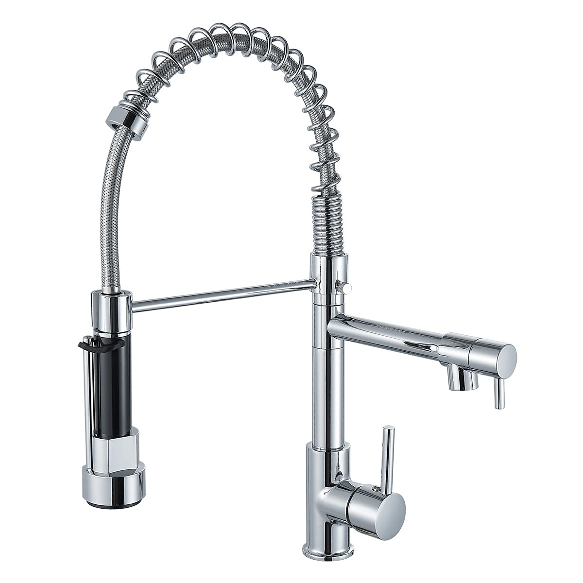 

Cooltens Kitchen Single Lever Shower Mixer Extendable Rotating Foaming Hot and Cold Water 2 Spray Faucet, Tap, Hose, 360° Pull-Down Spray, Stream,