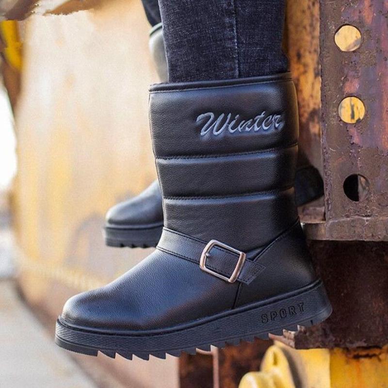 Męskie Botki Modne Średniej Długości Śniegowce Outdoorowe Wodoodporne Wędkarskie Bawełniane Buty Pluszowe Ciepłe Zimowe Buty dla Mężczyzn Botas Hombre