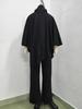 European & American Women's Fall/Winter Fleece Stand-up Collar Cape and Wide-leg Pants Set
