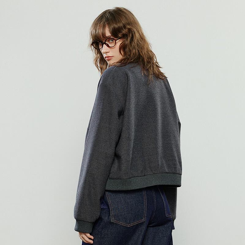 Damen Bomberjacke aus Wollmischung im Vintage-Stil