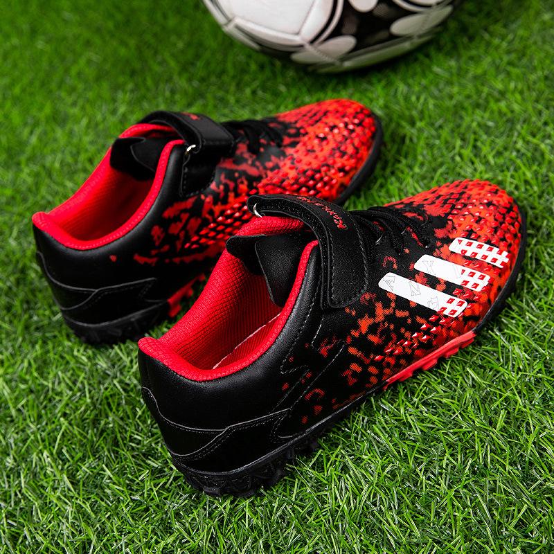 New Children's Football Shoes Teens Boys Girls Students Kids TF Shattered Nails Velcro Training