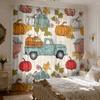 2pcs Vintage Truck Pumpkin Maple Leaf Print Double-sided Curtains for Living Room and Bedroom Light Blocking