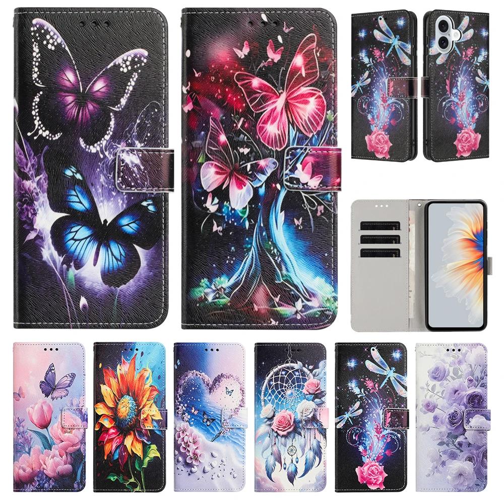 Wallet Flip Case For OPPO Reno 13 13F 12 12F 11 A5 Pro Realme 14 Pro C75 C67 C65 C63 C61 Note 60 Leather Phone Cover Card Holder