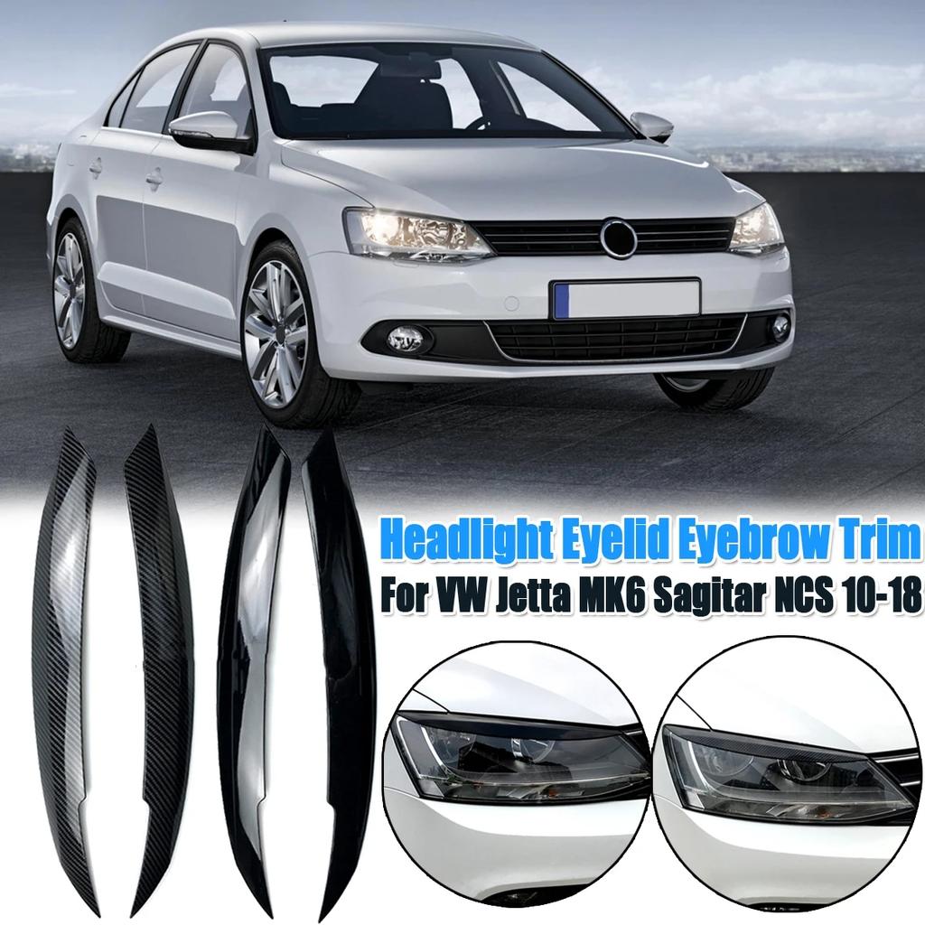 For VW Jetta MK6 Sagitar NCS 2010‑2018 Headlight Eyebrow Eyelid Cover Trim 1Pair Headlamp Eyelid Stickers