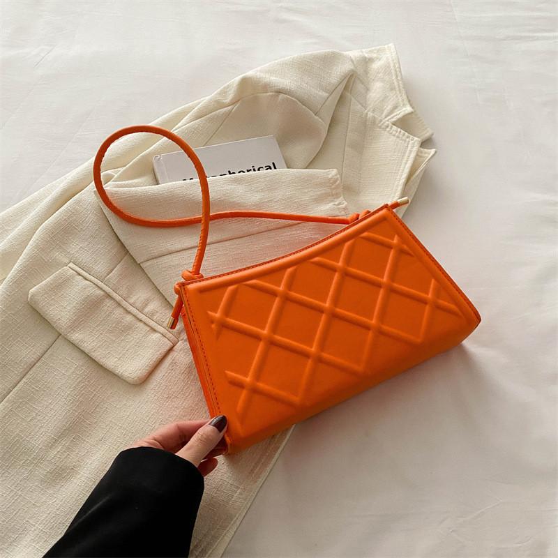 Trendy Pu Leather Shoulder Bag For Women 2024 Summer Fashion Casual Small Square Bag With Zipper Closure