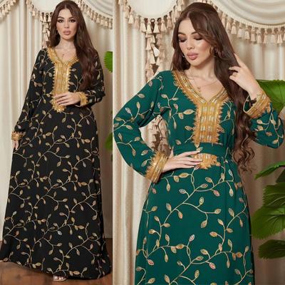 Gurban Festival Arab Dubai Embroidered Sticker Dress Muslim Party Banquet Robe