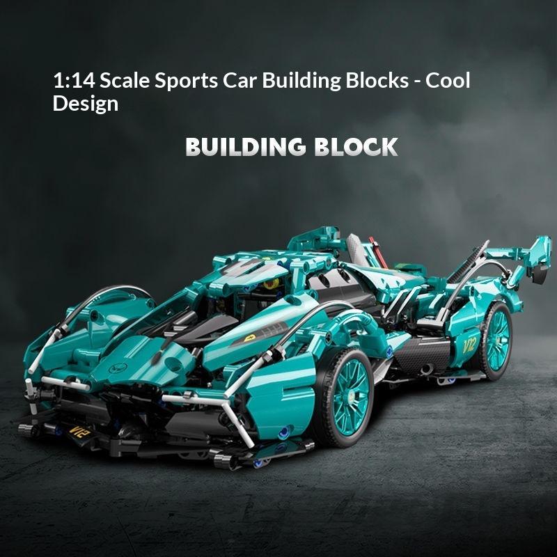 V12 Rennwagen Bausatz Auto Sportwagen Jungenspielzeug Baustein Mechanische Gruppe Fernbedienungsversion Mechanische Verbindung