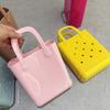 Borsa Gelatina Borsa con Fori Fai da Te Borsa da Donna Macaron Cesto da Spiaggia per Bucato Borsa in Pvc