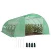Garden Tunnel Greenhouse Vegetable Greenhouse Galvanized Steel diameter 25mm and Reinforced Structure 395x595x199cm Green