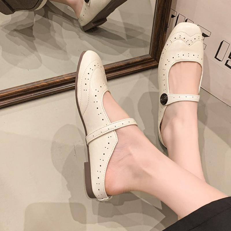 Fashion Hollow Square Toe Women Sandals Flats Mules Slippers Shoes Summer 2025 Slingback Casual Shoes Flip Flops Sport Sandalias Mujer