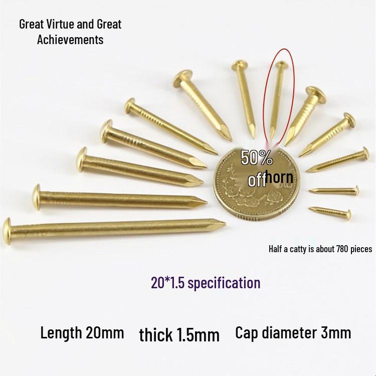 Round Head Brass Nails for DIY Projects and Picture Hanging