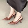 Fashion Bailamos 2025 New Women Sandals Fashion Slingback Woman Mules Shoes Pointed Toe Elegant Low-heel Shoes Pumps Dress Shoes Mujer