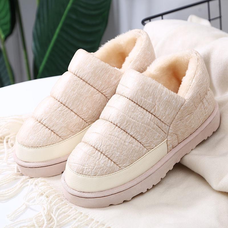 Mode Dames Winter Sneeuwlaarzen 2024 Koppels Binnenhuis Heren Platform Katoenen Schoenen Platte Pantoffels Waterdicht Warm Dik Pluche Enkellaarsjes