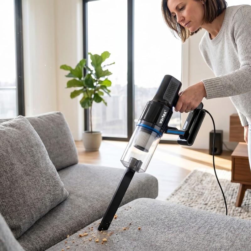 Vortex - Aspirateur Balai 2en1 Filaire - 400w - Filtre Hepa - Poignée Ergonomique - Cordon 5m - Noir