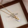 French Square Mosaic Square Hong Kong Style Shell Simple Necklace Collarbone Chain Fashionable Commuter Versatile Necklace