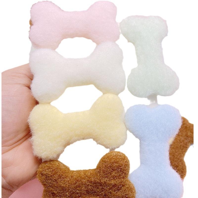 10pcs Mini 4*7cm Bone Shaped Plush Dog/Cat Chew Toy, Pet Supplies for Small Breeds