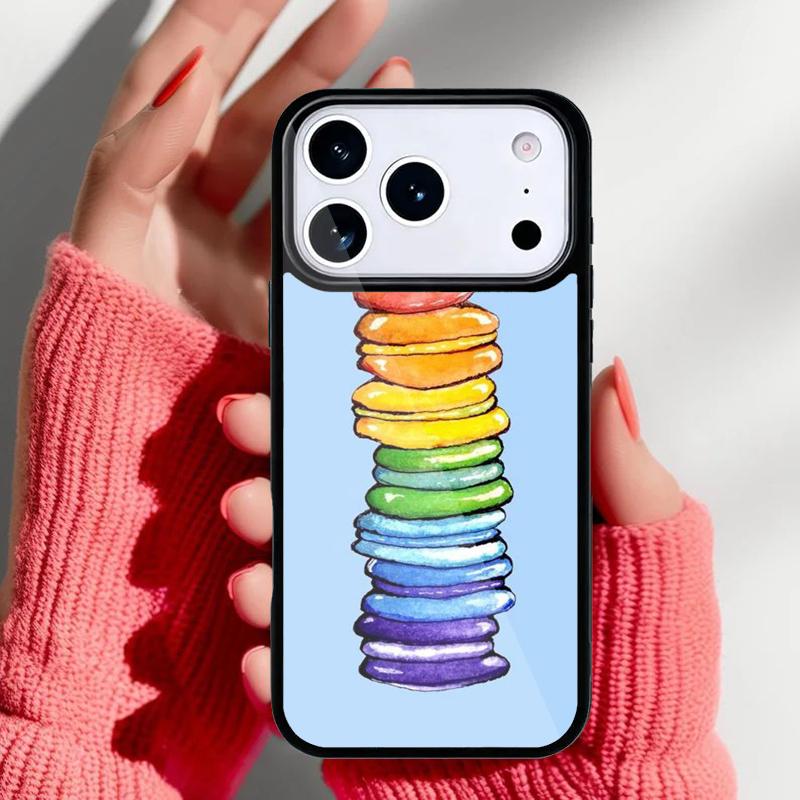 Macarons und Süßigkeiten Handyhülle für iPhone 17 16 15 14 13 Pro Max Rückabdeckung für 12 11 Pro Hülle