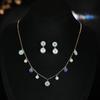 Handmade Floral Pearl Necklace Set Women Pink Blue Flower Design Lightweight Elegant Jewelry Casual Party Wear