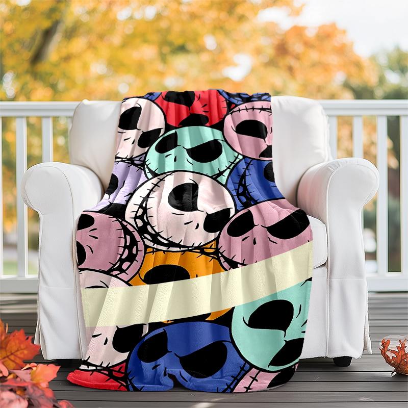 The Nightmare Before Christmas Theme Printed Blanket - Perfect for Couch, Bed, Travel & Outdoor Use | Machine Washable, Cozy & Durable.