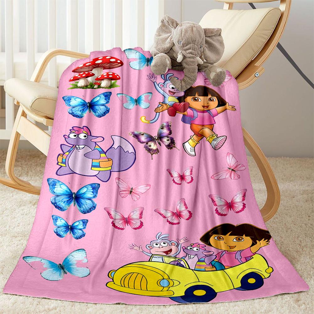 Dora Explorer Blanket Warmthful Decor Perfect for Sofa Office Bed Four Seasons Universal Digital Print Ideal Gift for Friends Family Couples Picnic