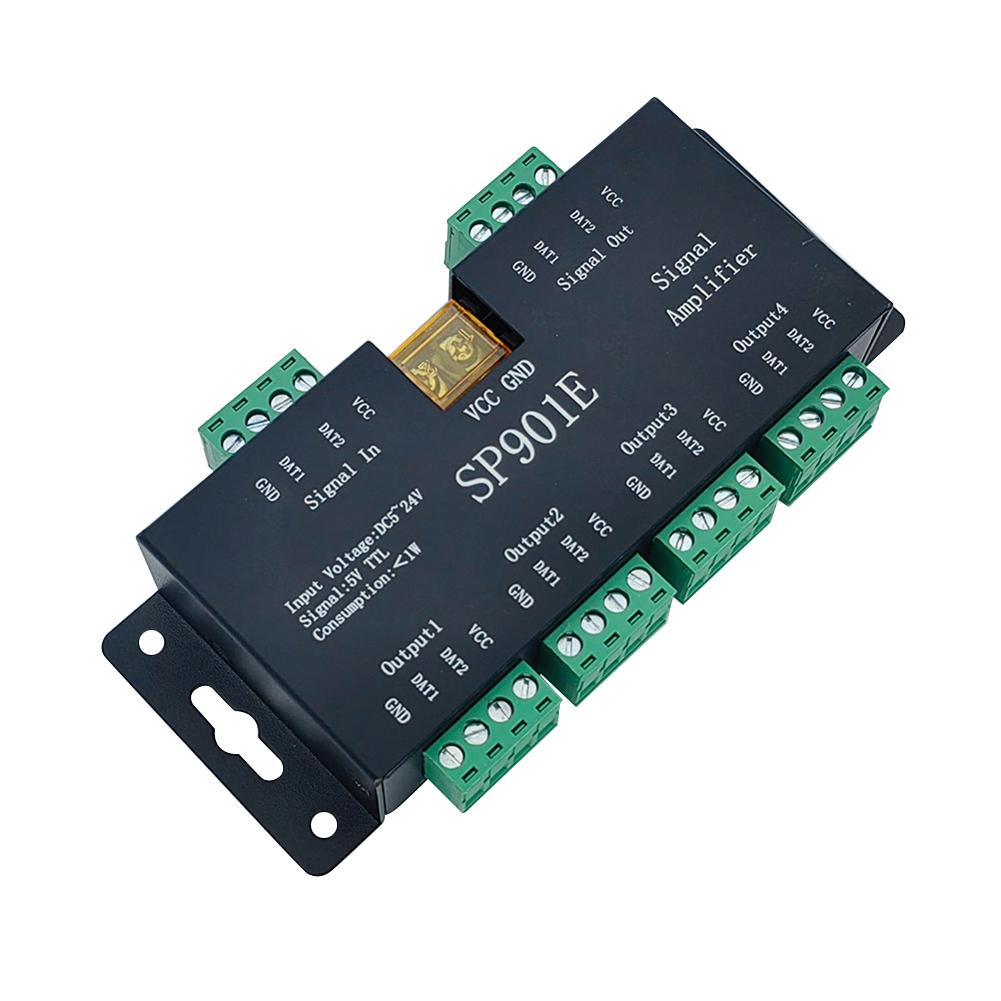 

SP901E 24V 4CH Group Signal Amplifier for DMX512 LED Pixel Strip Magic Module Italy