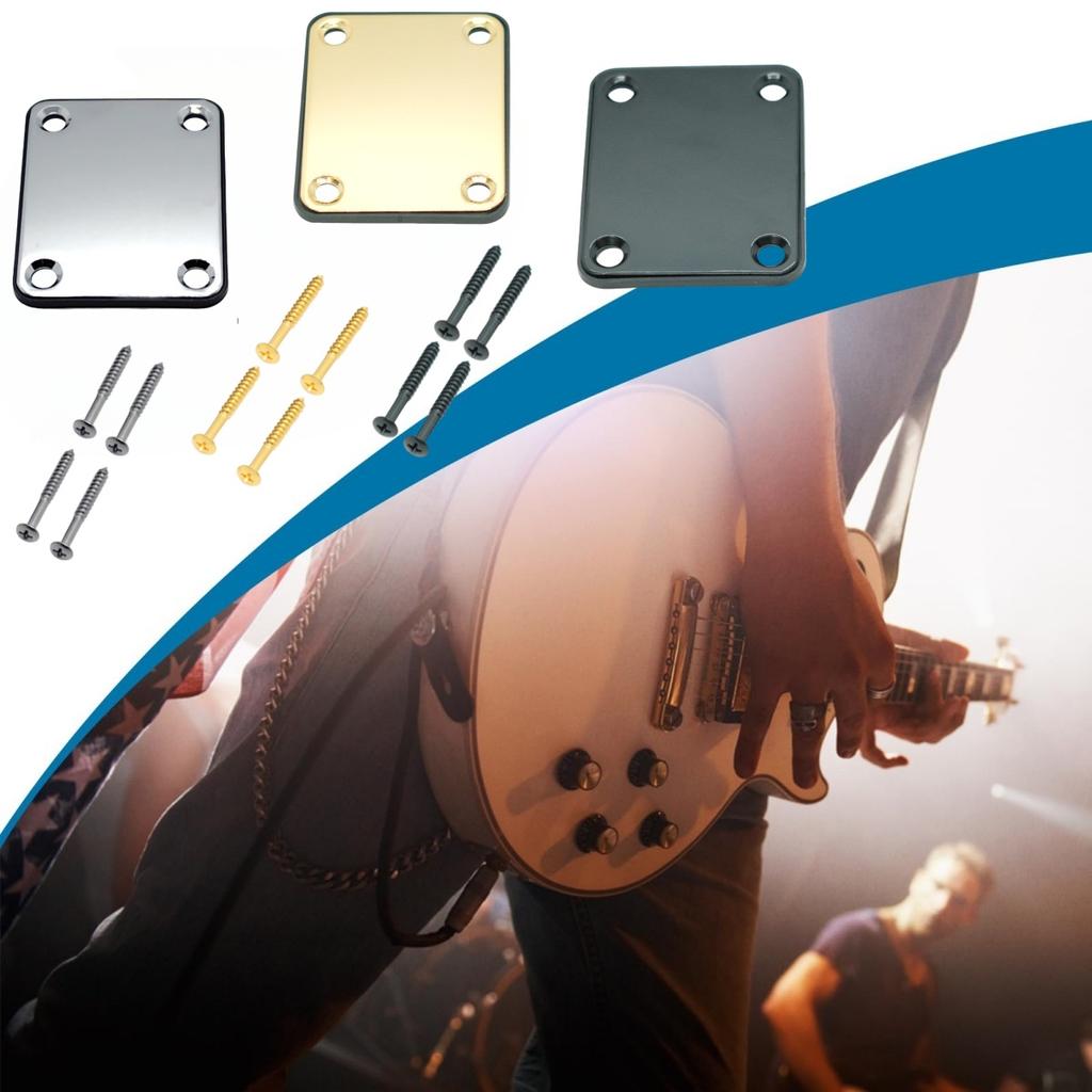 1 Set Electric Guitar Neck Plates/Metal Guitar Neck Joint Plates Joint Reinforce Board/with Screws/for Replacement Guitar Part