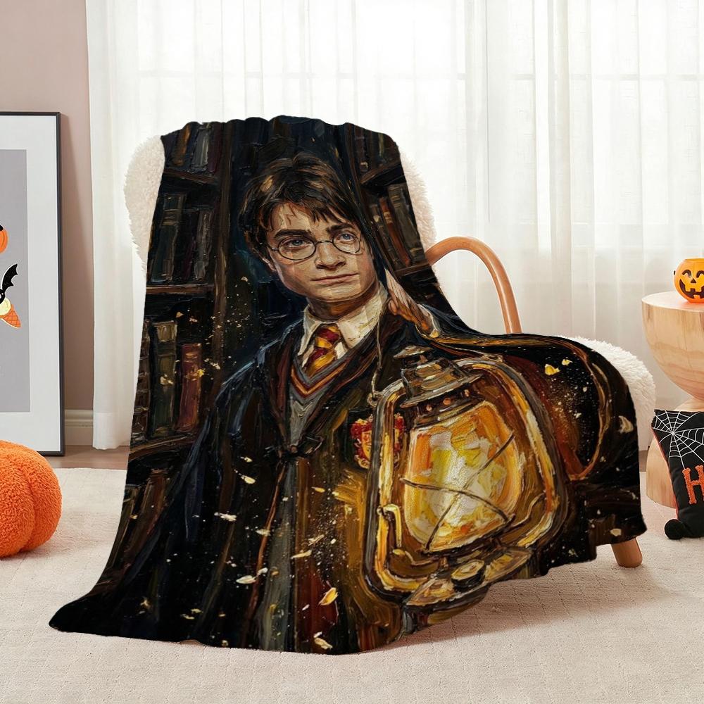 Harry'S Hogwarts Adventure Flannel Blanket Soft Comfortable Fleece Blanket For Living Room Sofa Nap Home Decor Memorial Gift