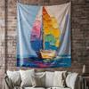 Ocean Sailing Boat Pattern Digital Printing Polyester Wall Tapestry Suitable for Use In Living Rooms Bedrooms Offices Bars Party
