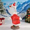 Christmas Goose Outfit Cute Porch Goose Clothes with Hat for 23" Goose Statue Outdoor Holiday Goose Costume for Patio Yard Lawn Decor