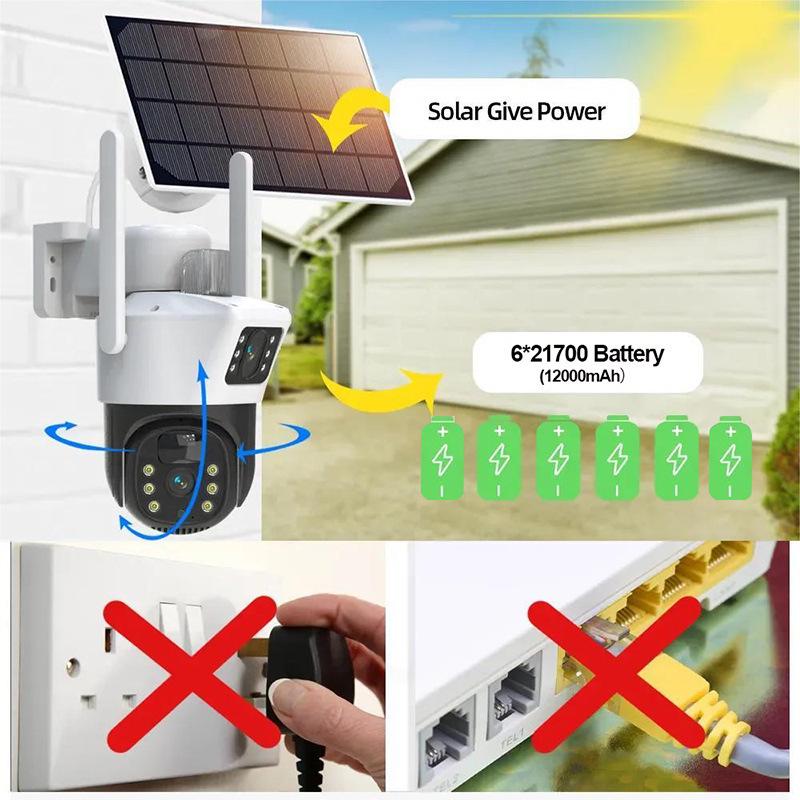 V380 PRO 4G Solar Dual Lens Remote Outdoor Monitoring Camera