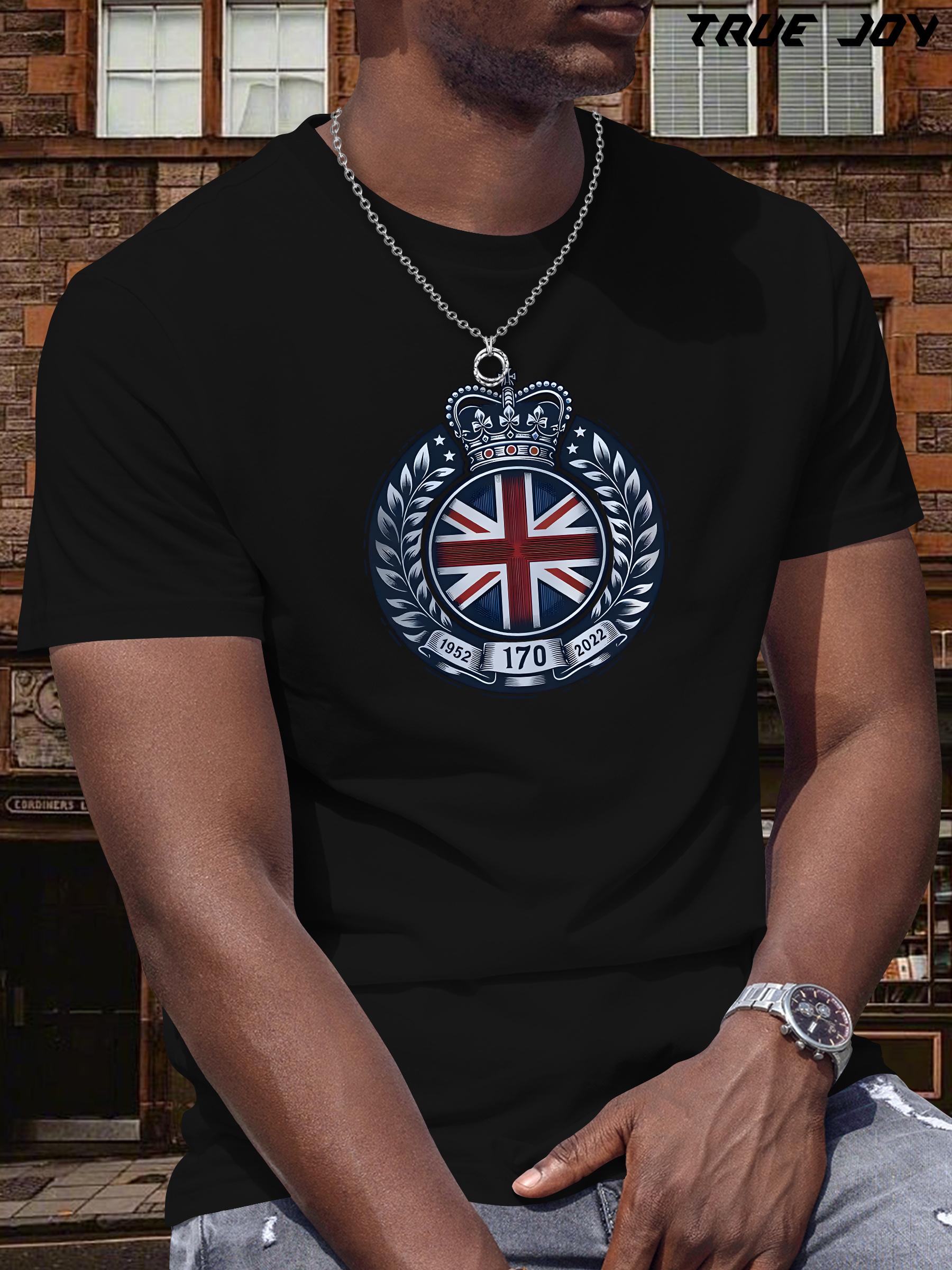 

Vintage UK Union Jack T-shirt - Light Grey Retro British Flag Tee XL