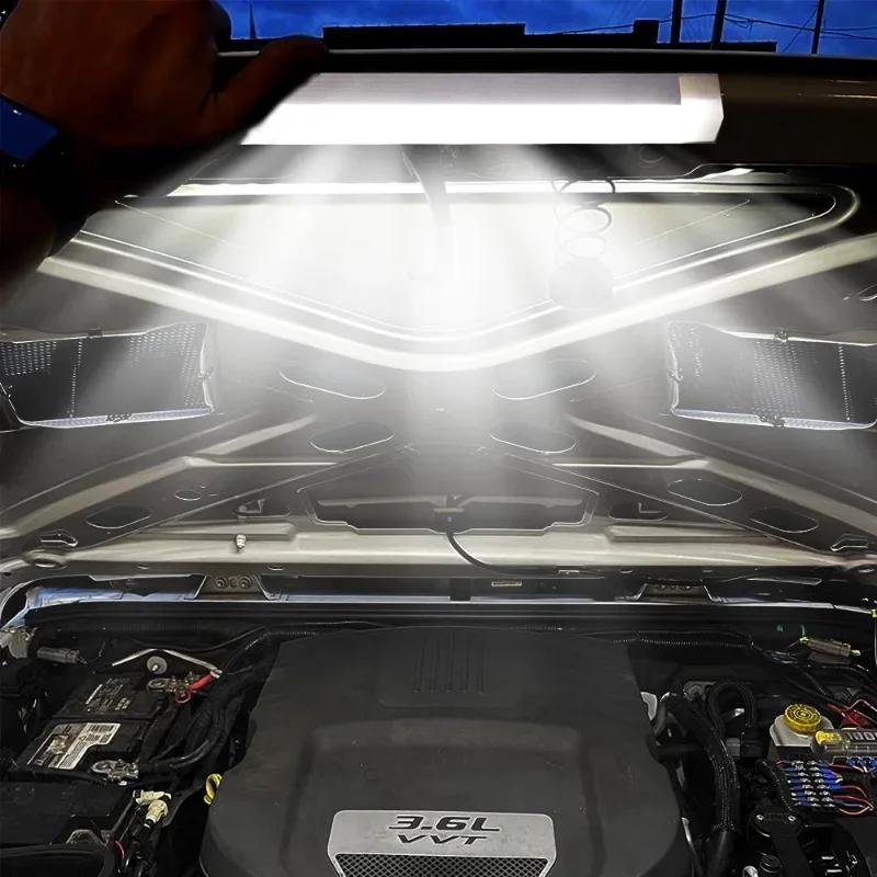 Car Rechargeable Automatic Induction Light Car Trunk Work Light Auxiliary Lighting Reading Light Bar Luggage Compartment Lights