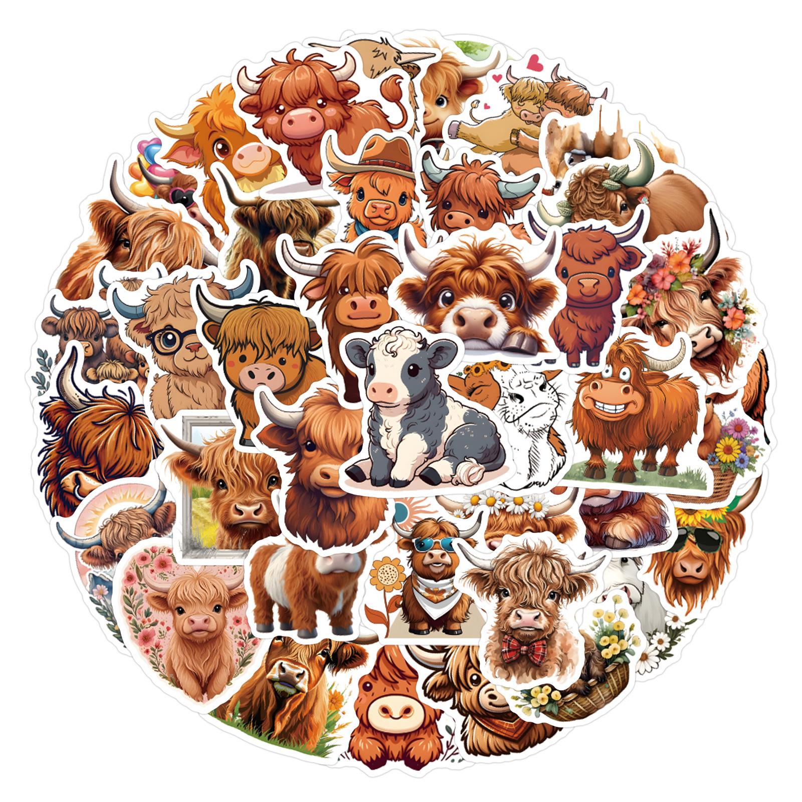 

55 COW Cartoon Animal Graffiti Stickers Decorative Scooter Laptop DIY Stickers